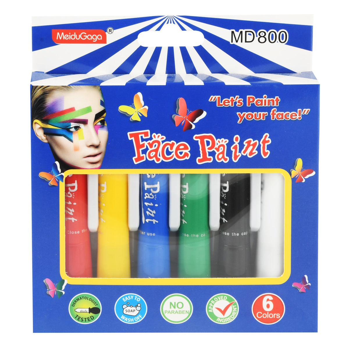 Face Paint Colours – Pack of 6