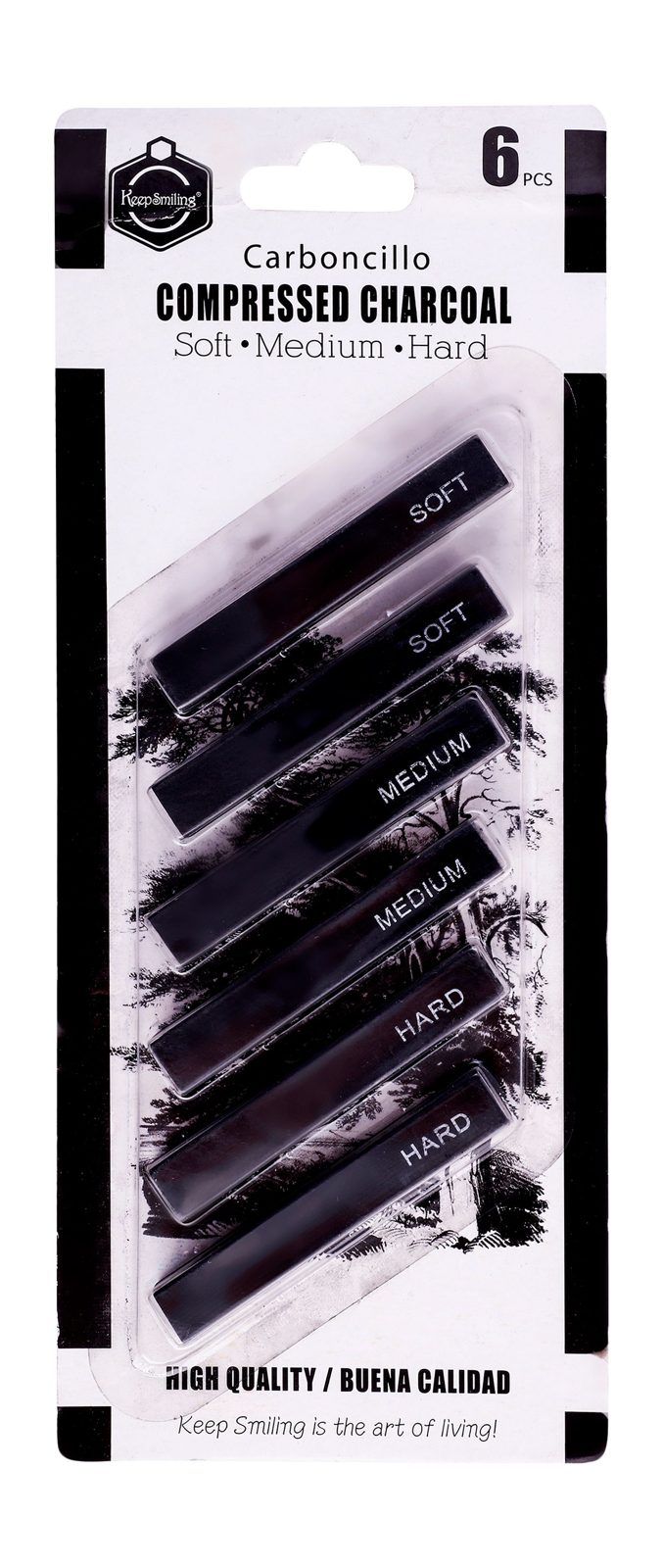 Keep Smiling Graded Charcoal Set – 6 Pieces