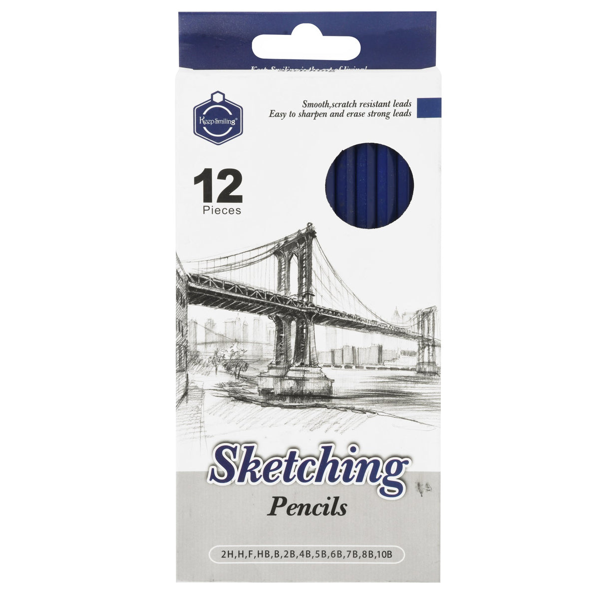 Keep Smiling Sketching Pencil Set – 12 Pieces