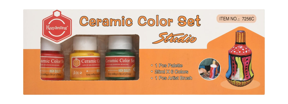 Keep Smiling Studio Assorted Ceramic Paint Set – 7 Pieces