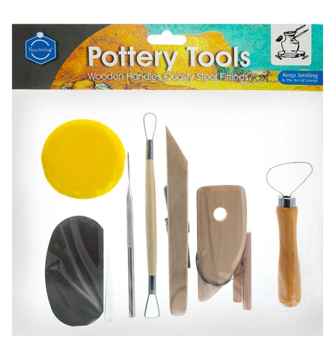 Keep Smiling Pottery Tools with Wooden Handle