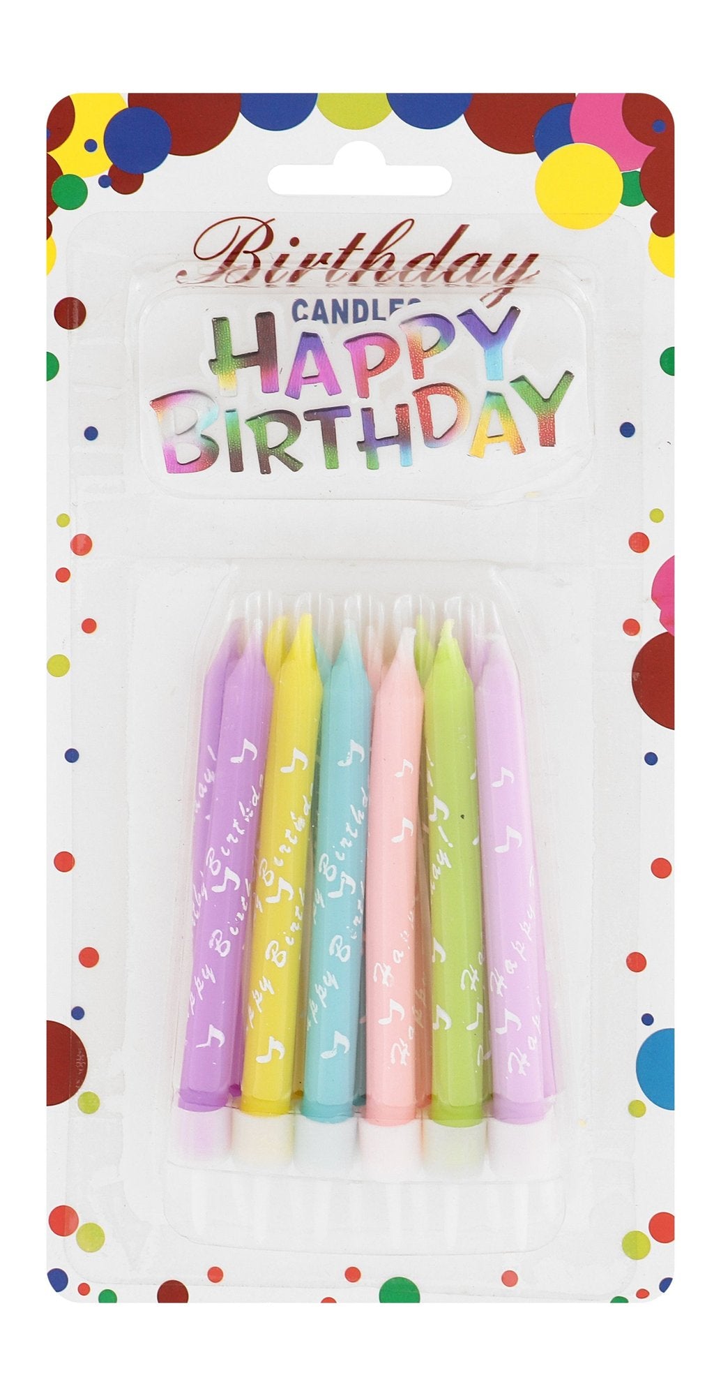 Happy Birthday Assorted Party Candles with Holders
