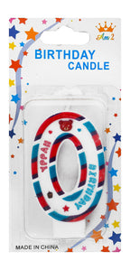 Am 2 Blue & Pink Birthday Candle No.0