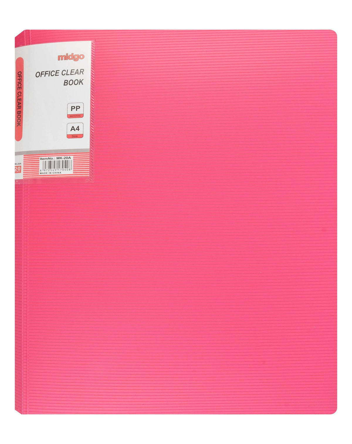 Midgo A4 Pink Clear Book