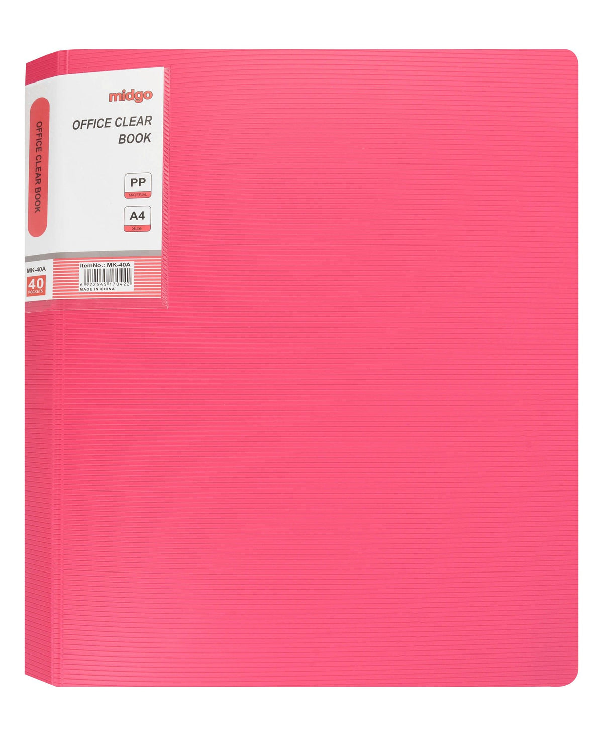 Midgo A4 Pink Clear Book