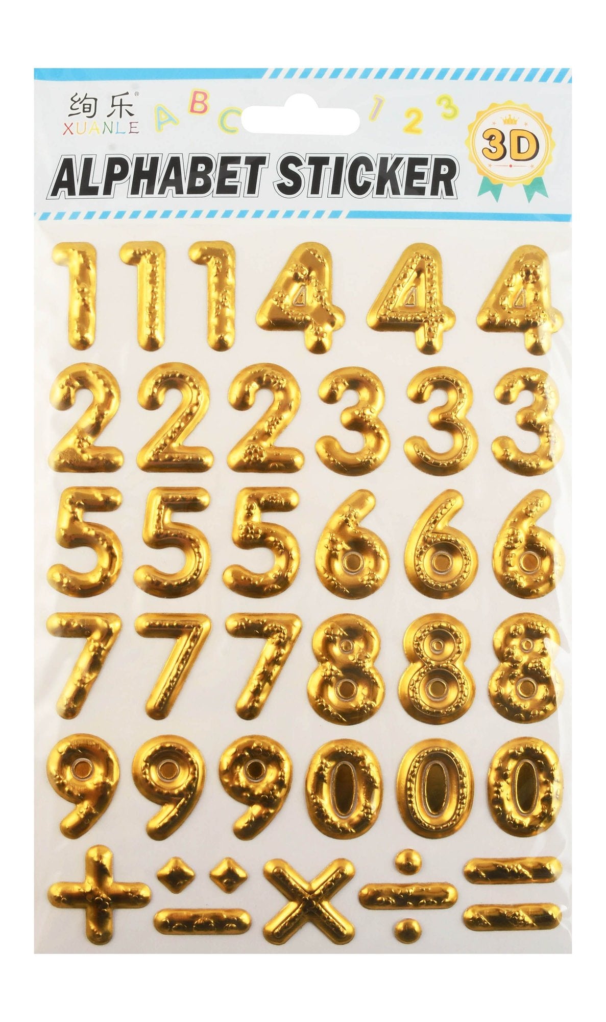 Xuanle Silver Letter Shaped 3D Stickers