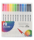 Dual-Tip Marker Set – 12 Pens, Brush Nib & Fineliner