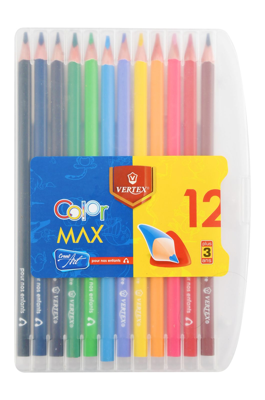 Vertex Satin Long Wooden Colored Pencils – 12 Colors, VS-0417
