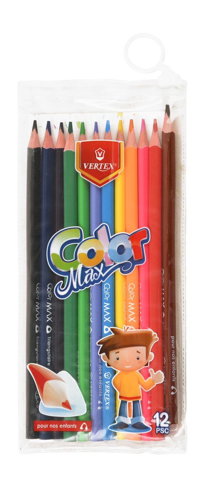 Vertex Wooden Colored Pencils – 12 Colors, Plastic Jar
