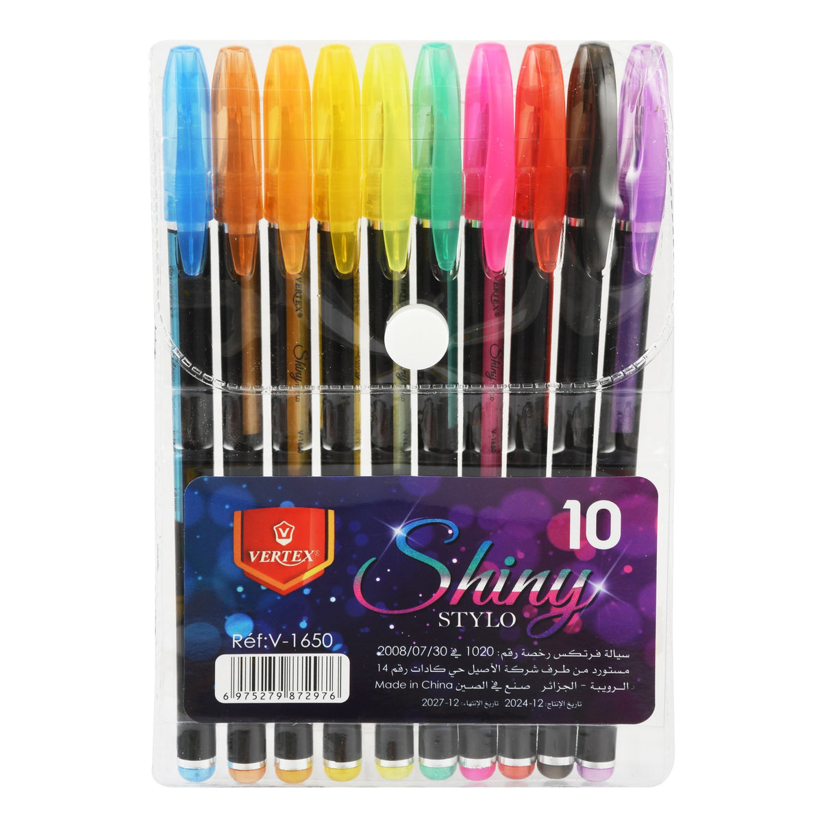 Vertex Shiny Gel Pens – 10 Pack