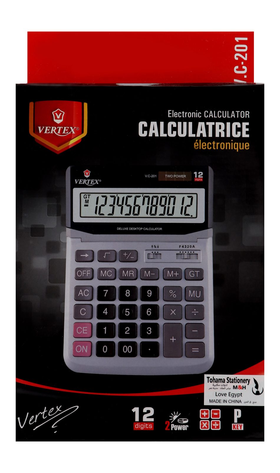 Vertex 12-Digit Calculator – Large, VC-201