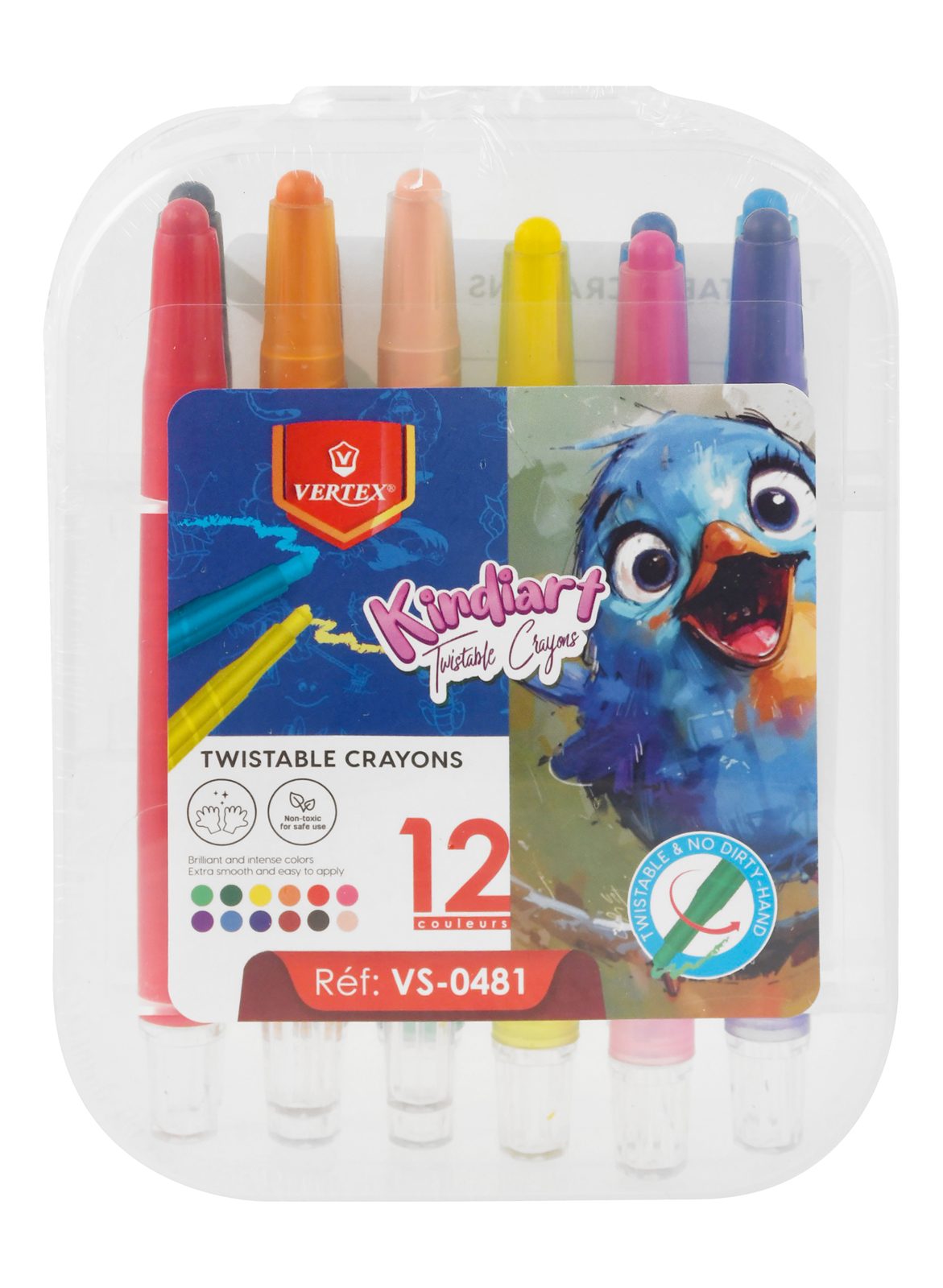 Vertex Twist Wax Crayons – 12 Colors