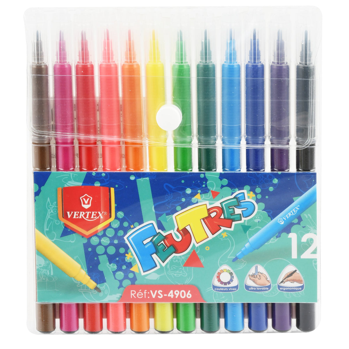 Vertex Fibre-Tip Pens – 12 Colours