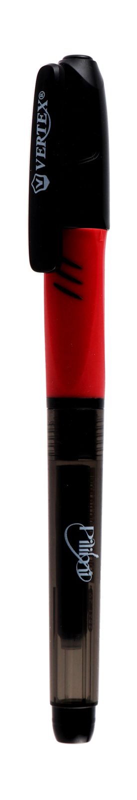 Vertex Long Fountain Pen + Ink Cartridge – Blue