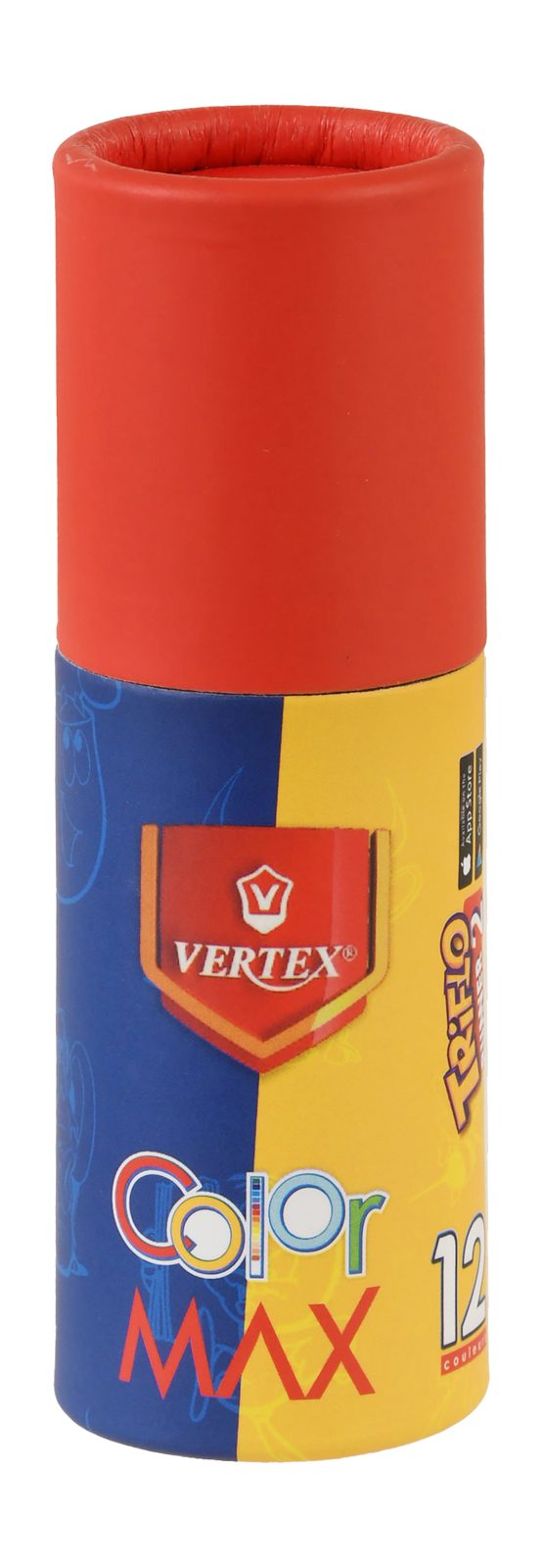 Vertex Short Colored Pencils – 12 Colors, Cylinder Box