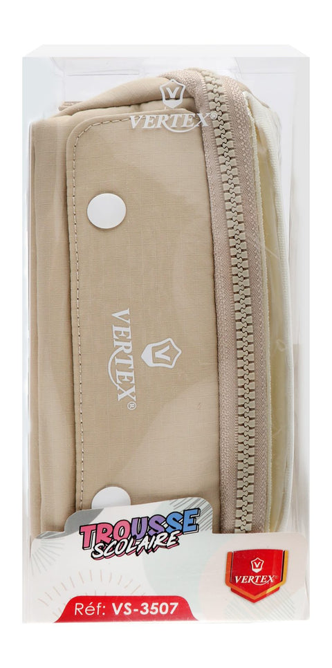 Vertex Zipper Fabric Pencil Case + 2 Snap Pockets, VS-3507