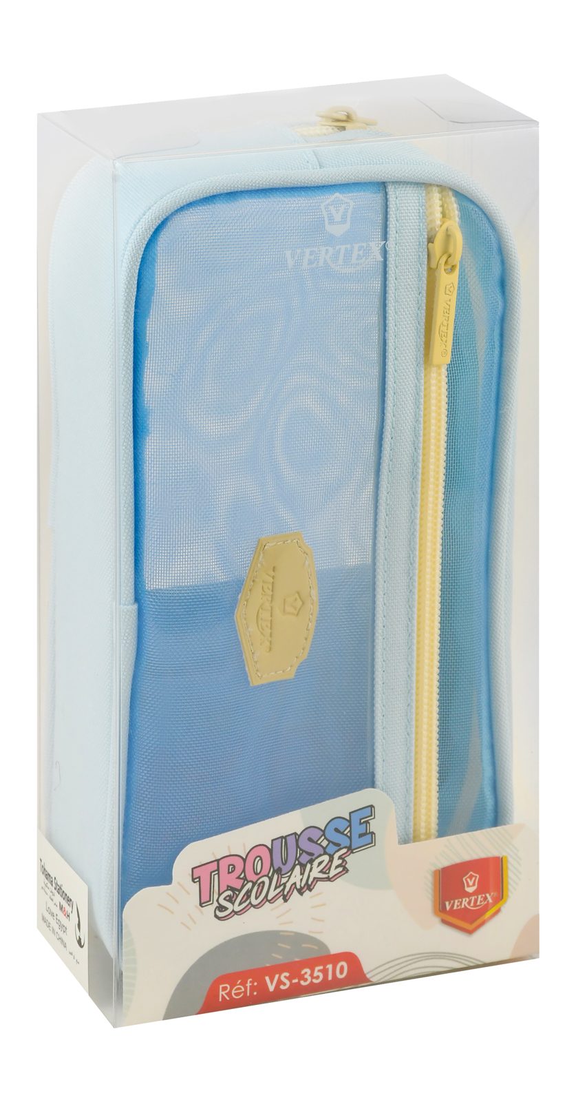 Vertex Clear Pencil Case – 2 Zippers, VS-3510