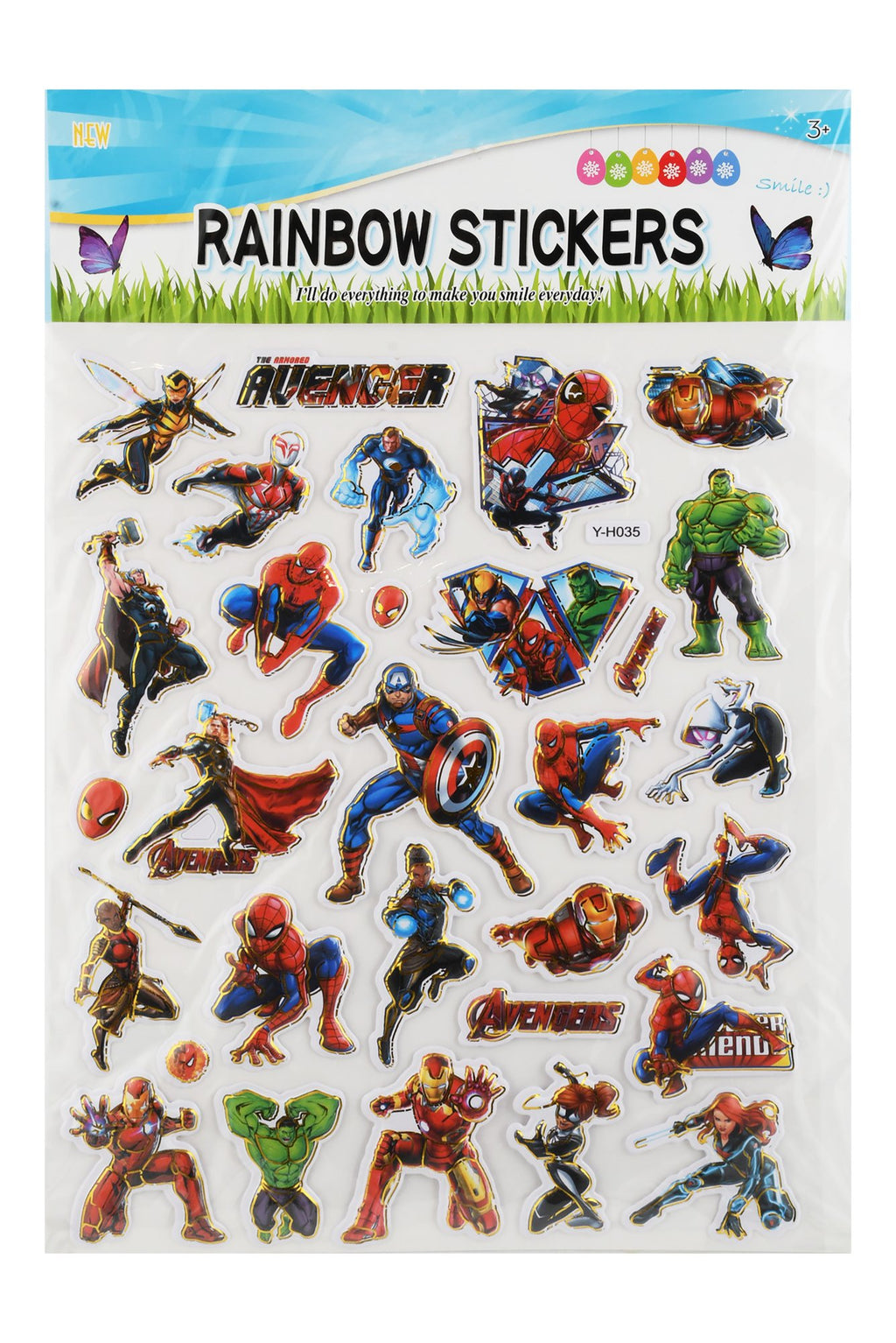 Rainbow Stickers 3D Assorted Avengers Shaped Stickers