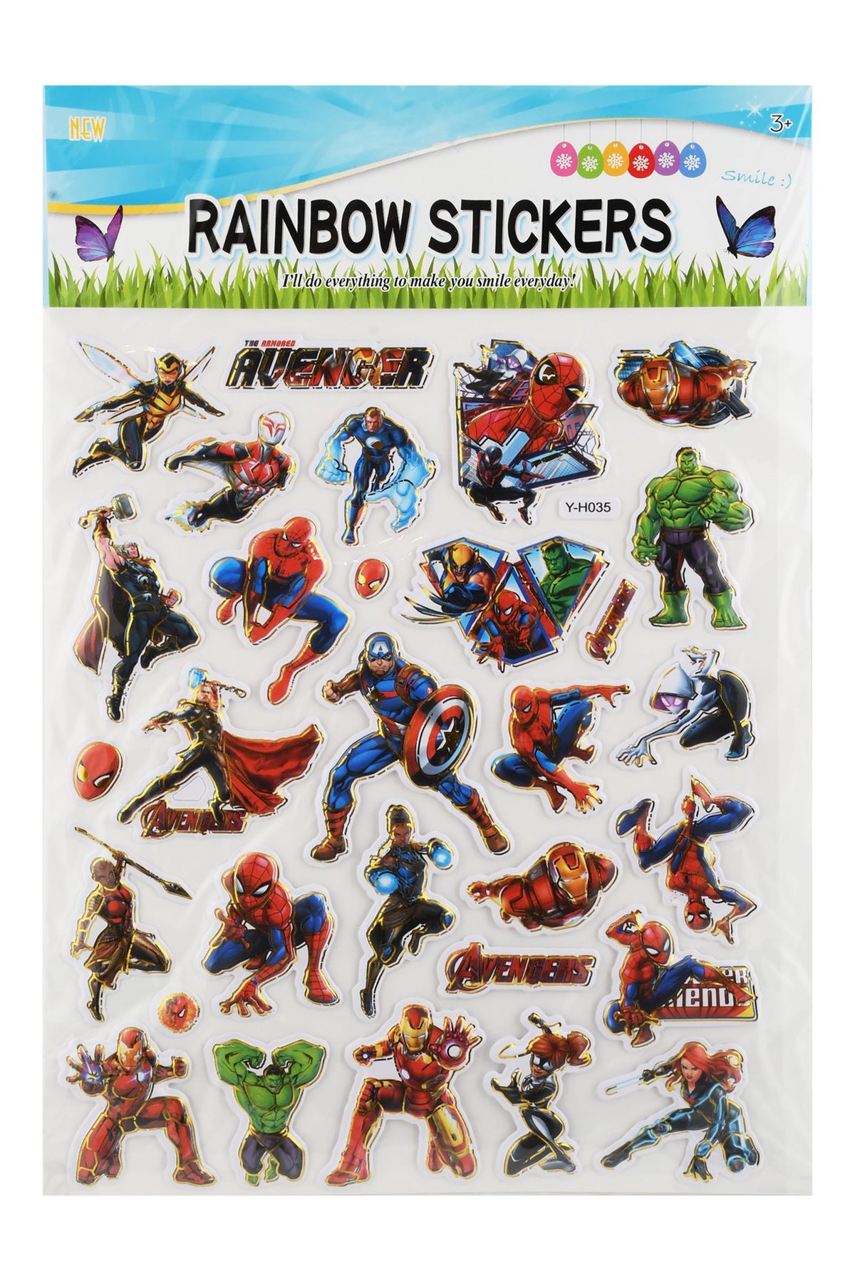 Rainbow Stickers 3D Assorted Avengers Shaped Stickers