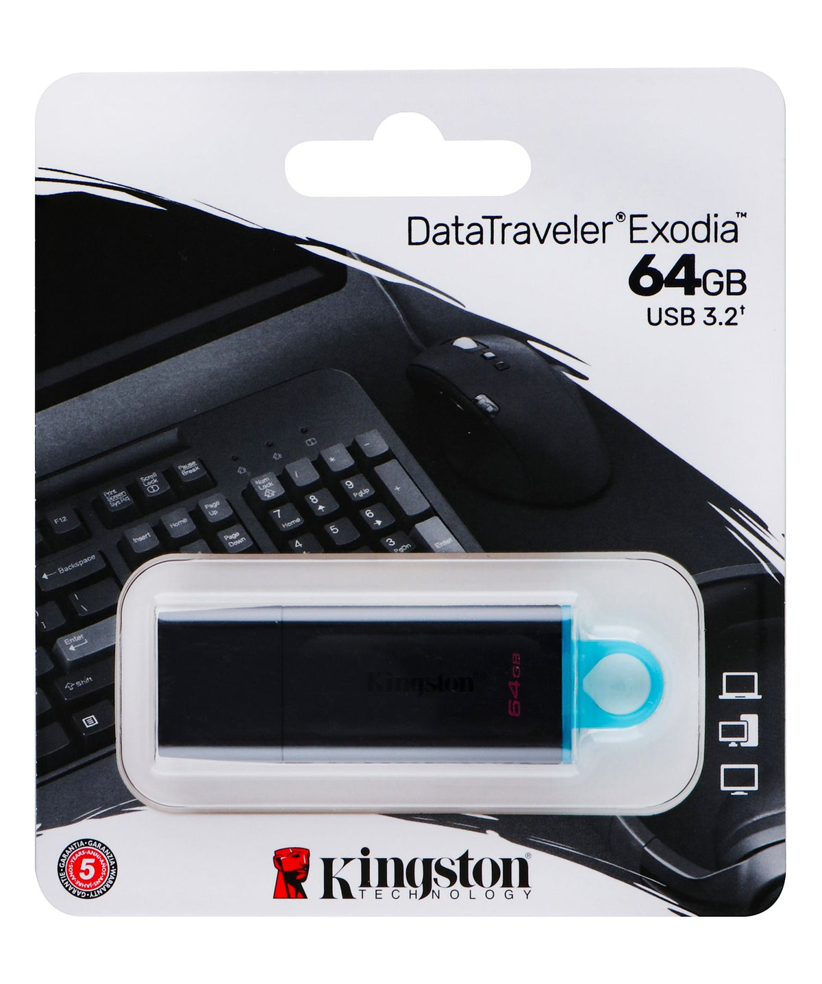 Kingston DataTraveler Exodia 64GB USB 3.2 Flash Drive – Black & Blue