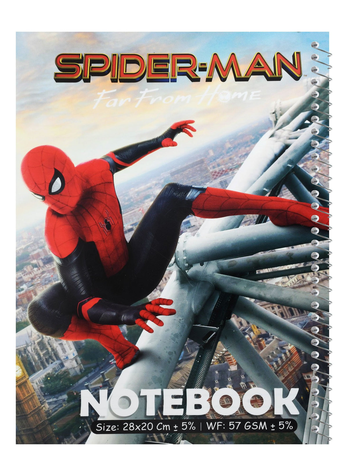 Spider-Man Far From Home A4 Multicolored Spiral Single Lined Notebook – 60 Sheets