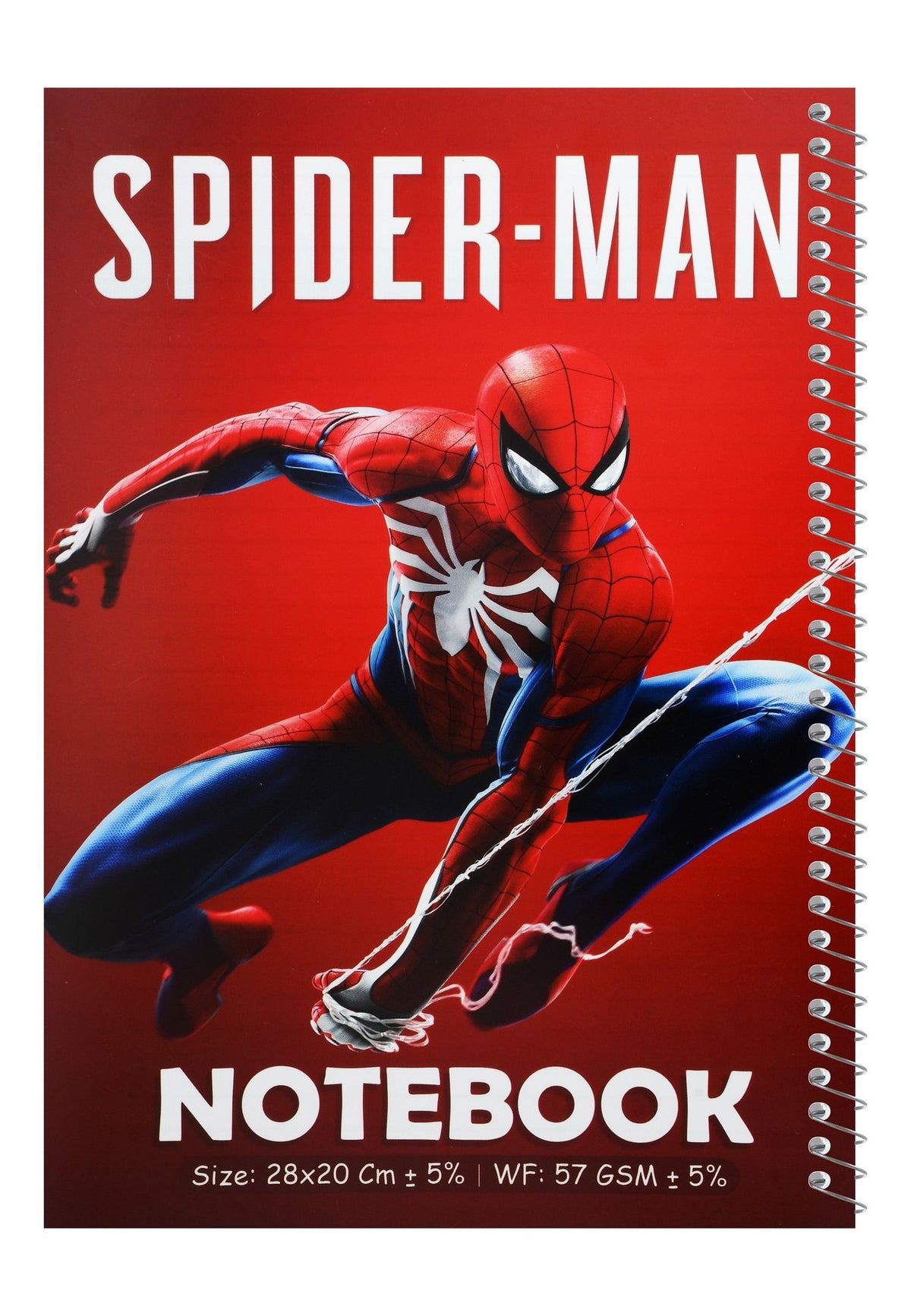 Spider-Man A4 Red & Blue Spiral Single Lined Notebook – 80 Sheets