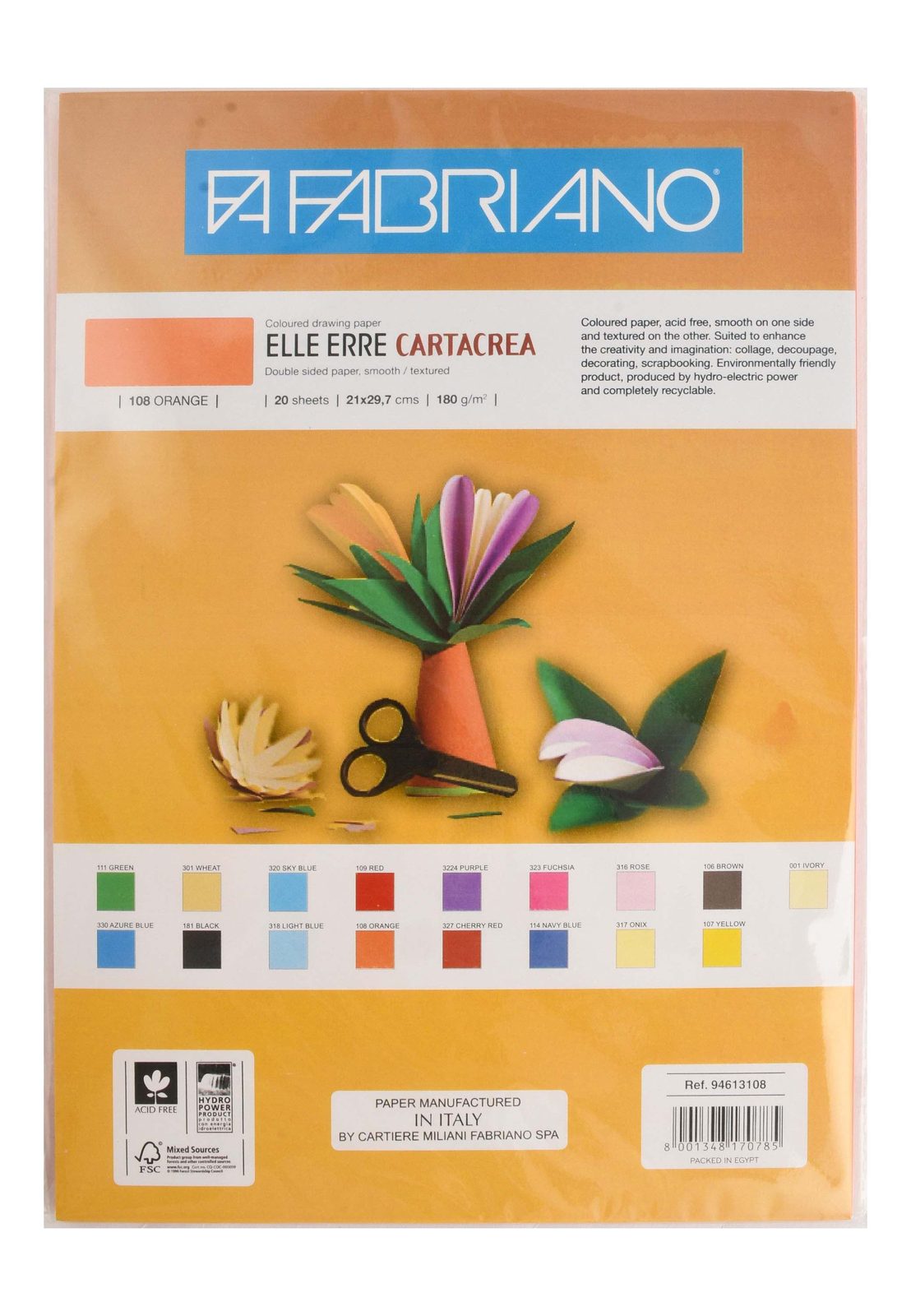 Fabriano Colored Paper A4 – 180 gsm, No. 108