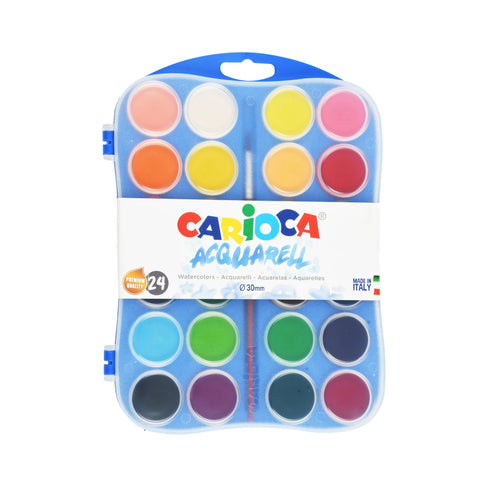 Carioca Watercolour Set – 24 Colours with 2 Brushes