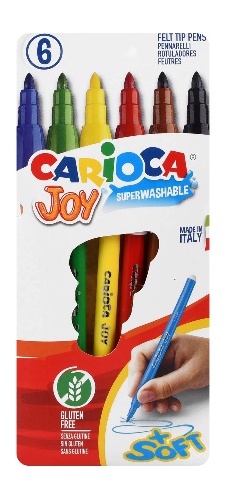 Carioca Joy Felt-Tip Markers – 6 Colors