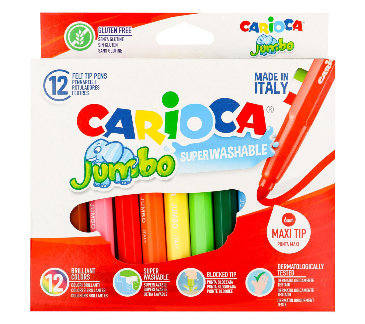 Carioca Felt-Tip Markers Box – 12 Colors