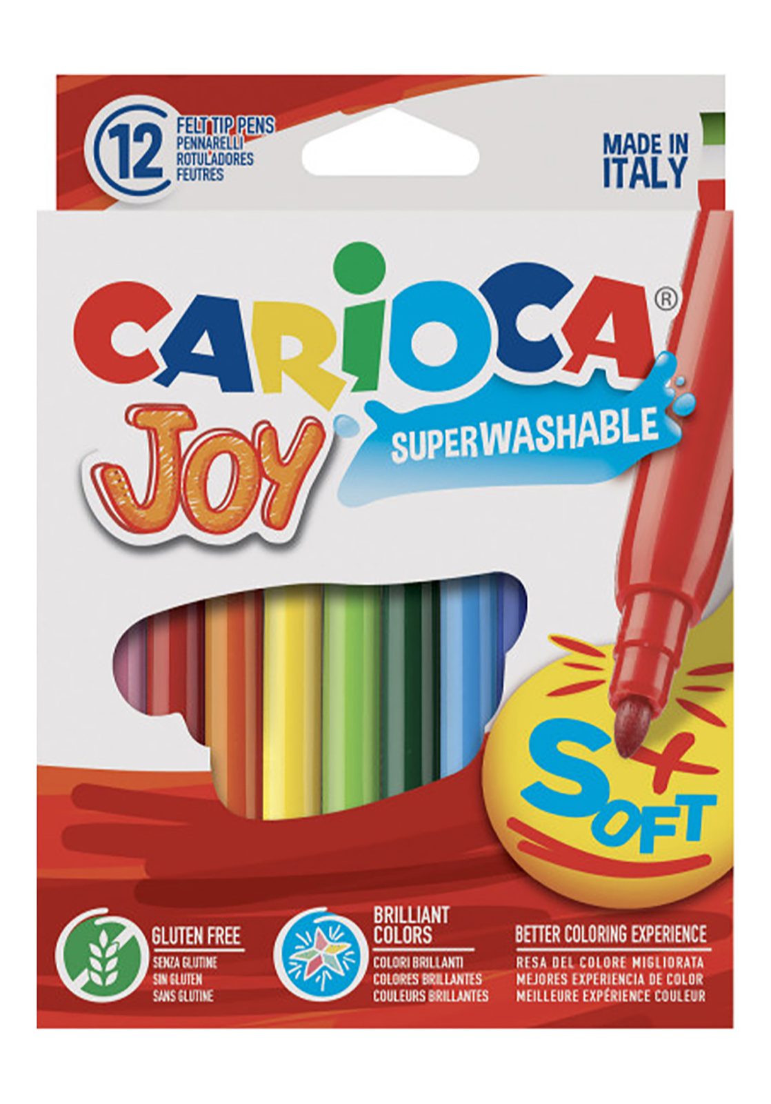 Carioca Felt-Tip Markers – 12 Colors