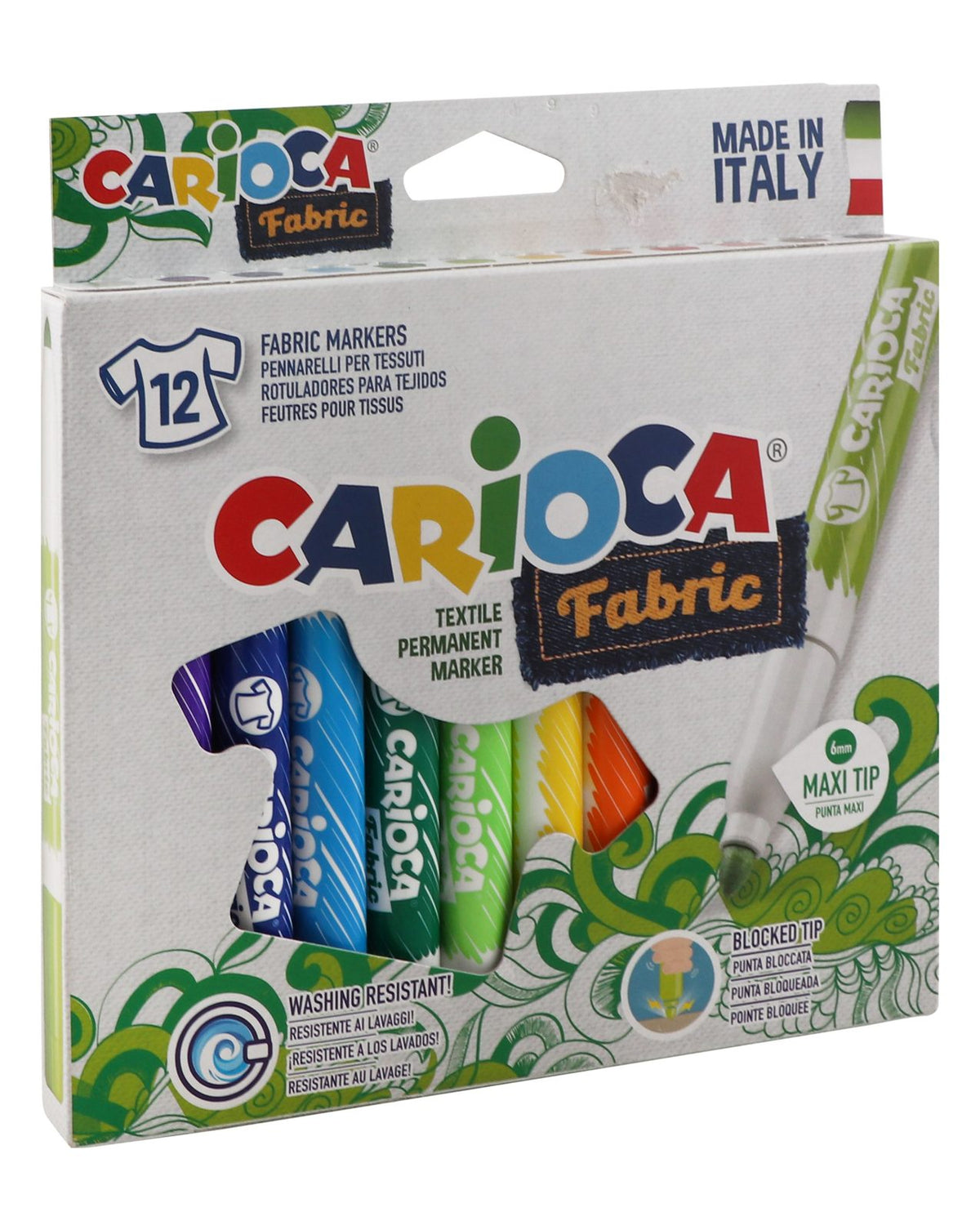 Carioca Jumbo Fabric Markers – 12 Colors