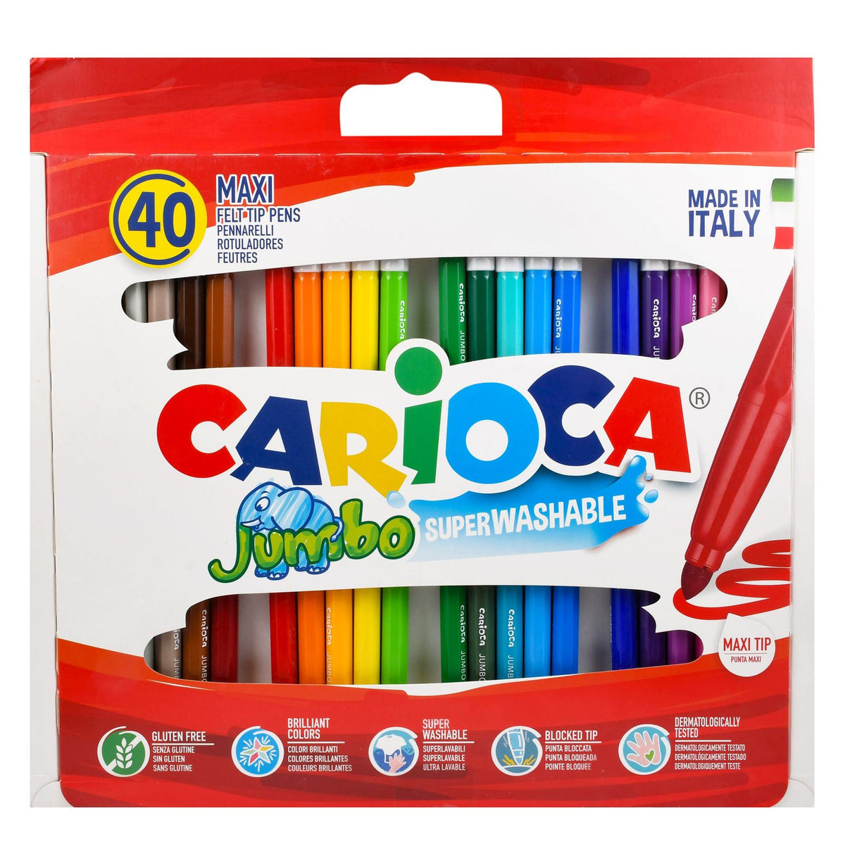 Carioca Felt-Tip Markers – 40 Colors