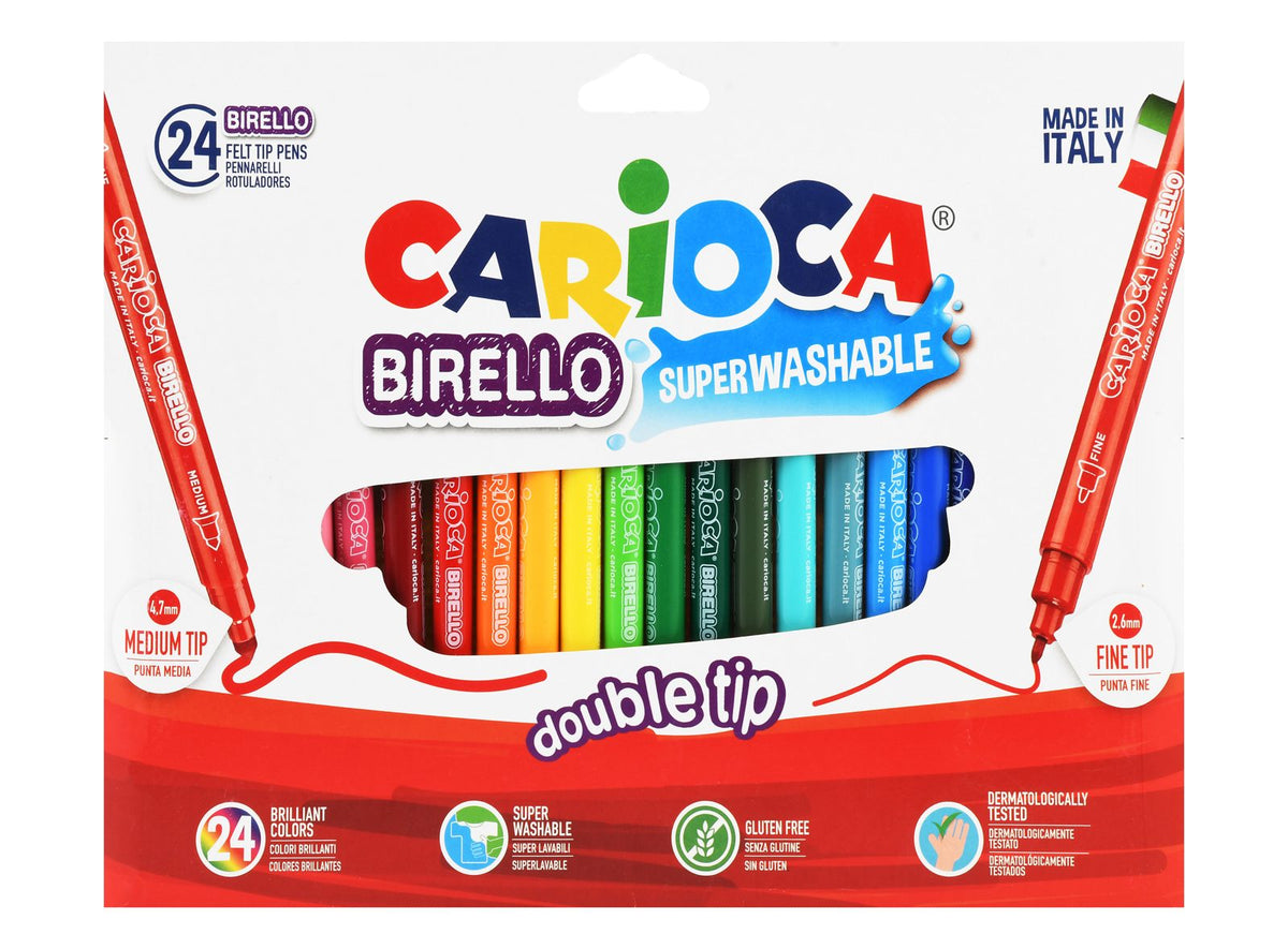 Carioca Italian Felt-Tip Markers – 24 Colors