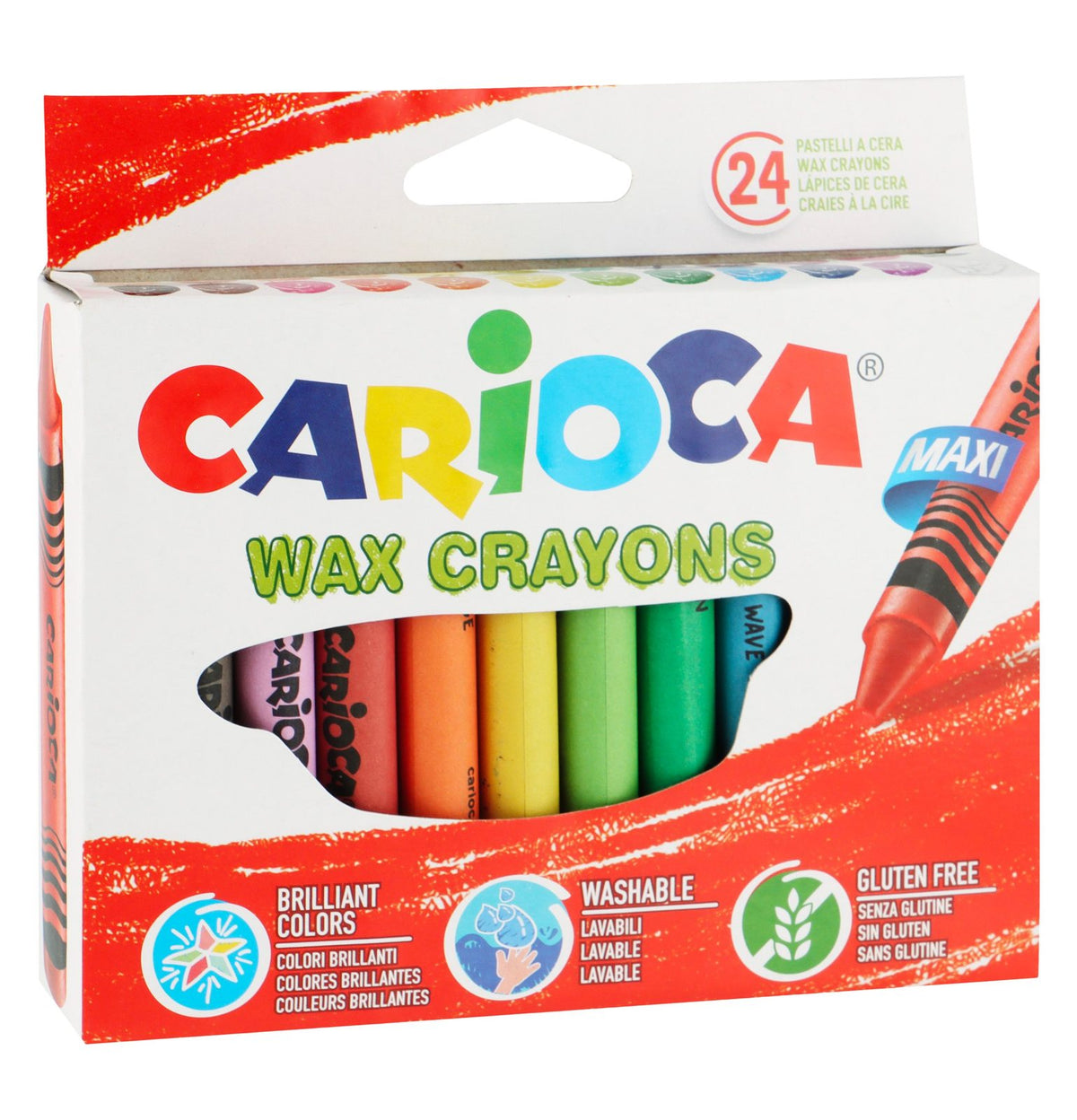Carioca Jumbo Wax Crayons – 24 Colors