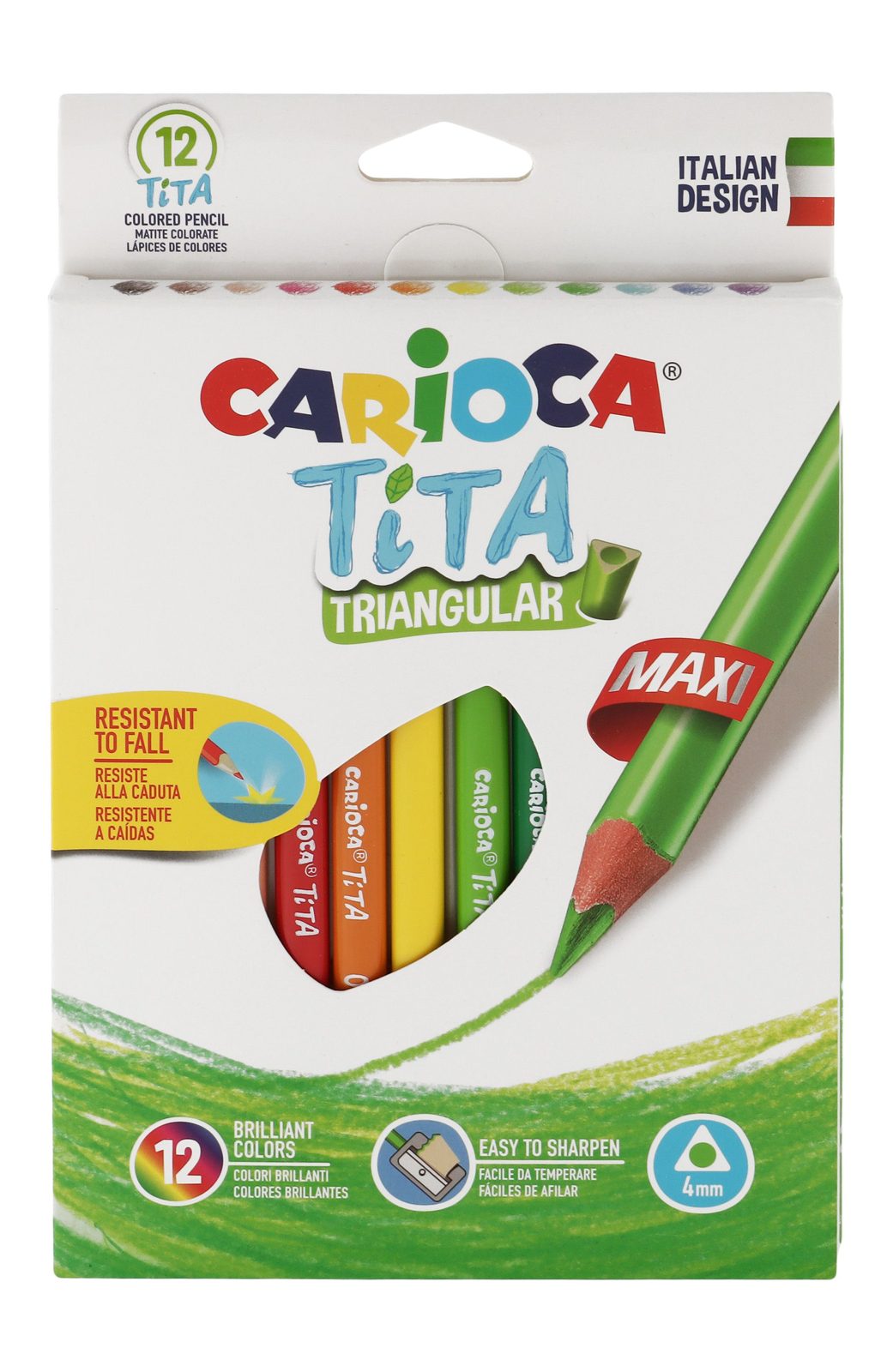 Carioca Jumbo Wooden Colored Pencils – 12 Colors