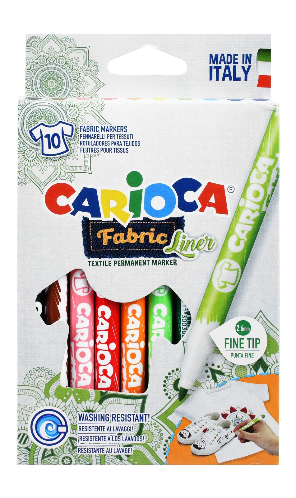 Carioca Fabric Markers – 10 Colors