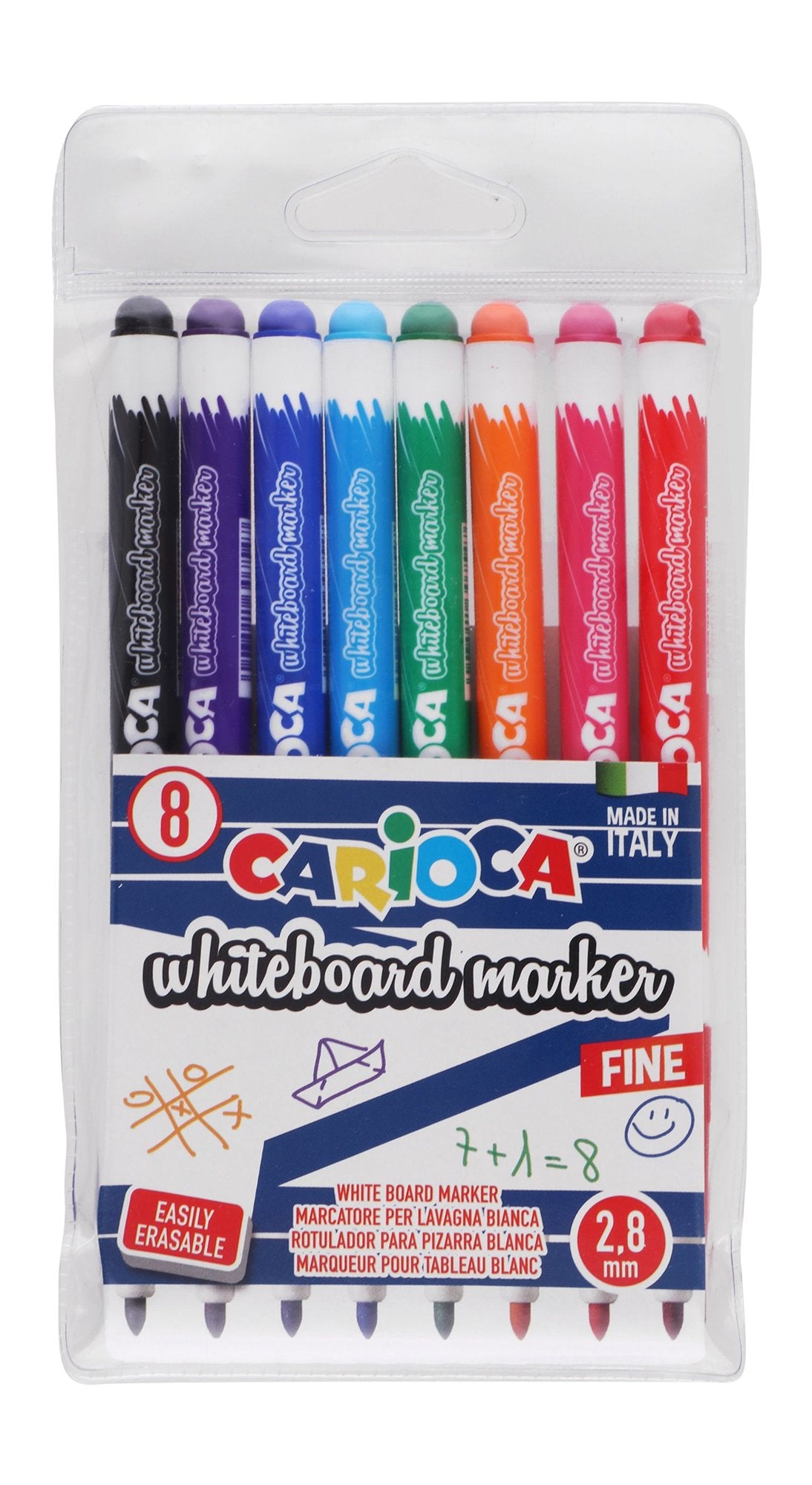 Carioca 2.8mm Assorted Ink Fine Tip Whiteboard Markers
