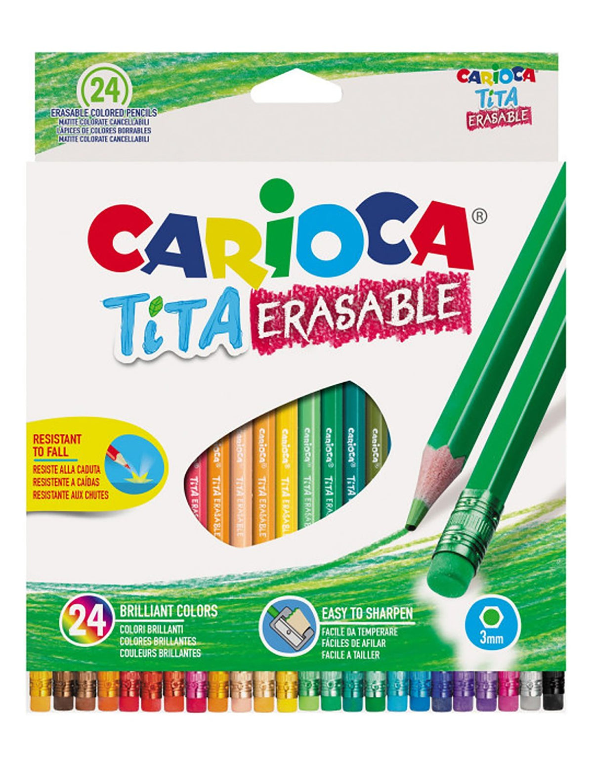 Staedtler Wooden Colored Pencils – 24 Colors with Eraser