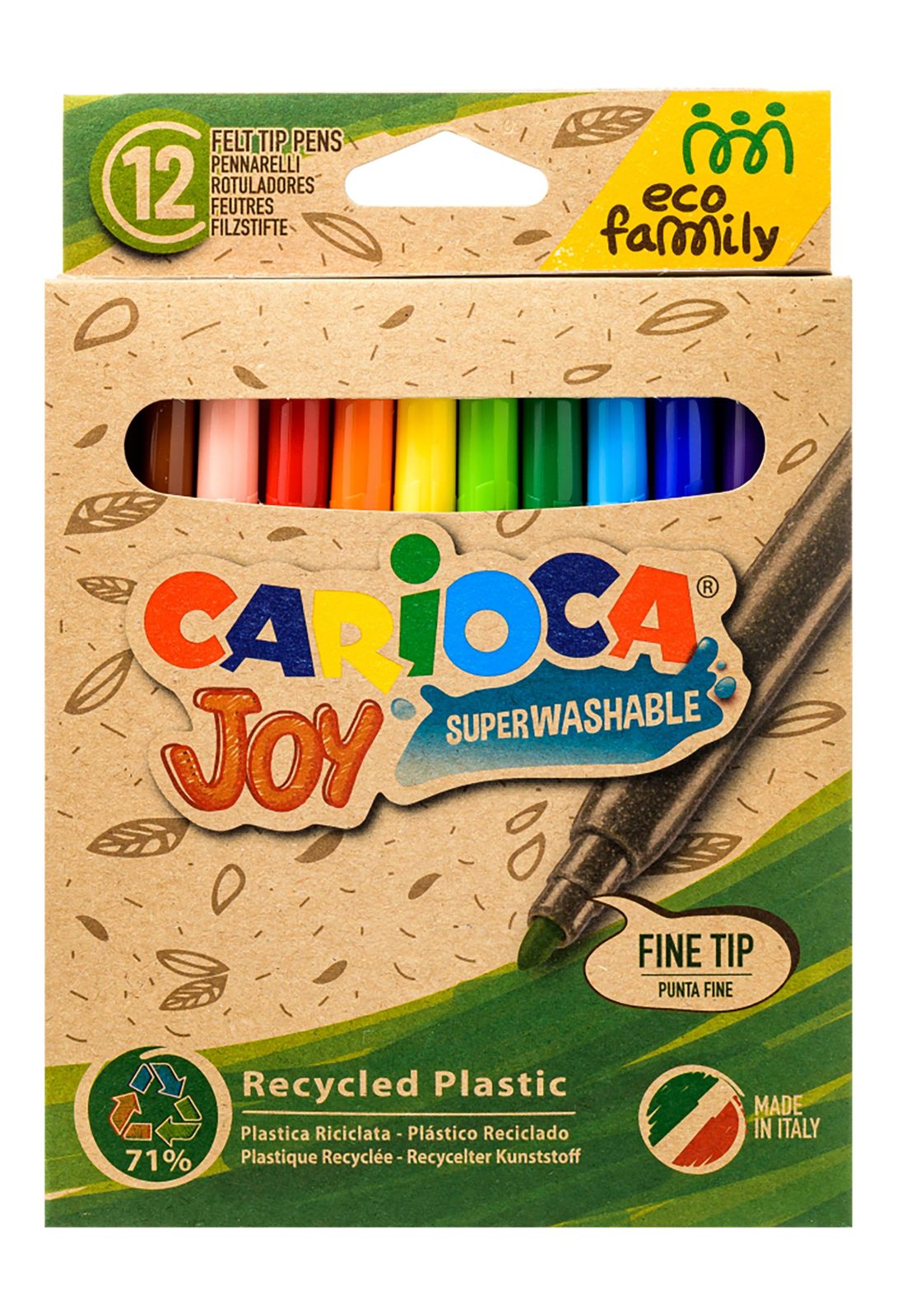 Carioca Joy Felt-Tip Markers – 12 Colors