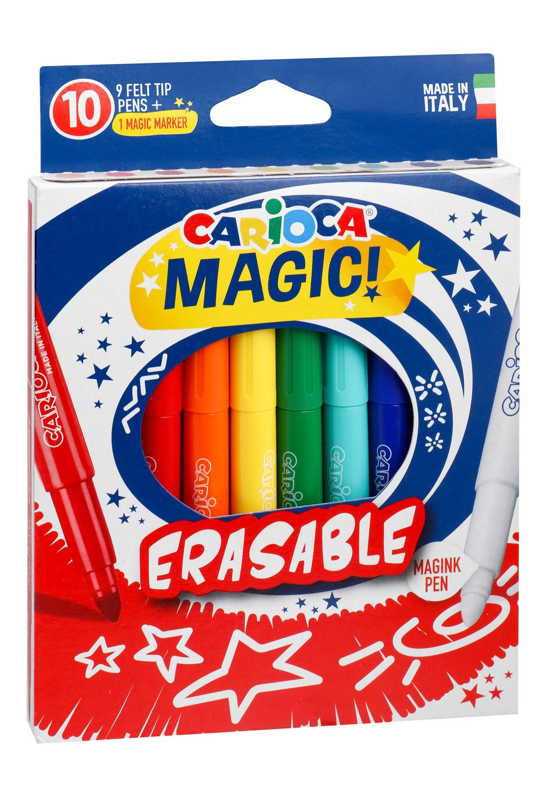Carioca Magic Markers – 9 Colors + Eraser Pen