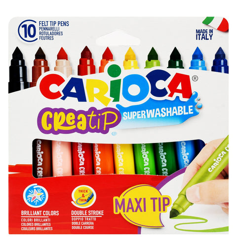 Carioca Jumbo Felt-Tip Markers – 10 Colors