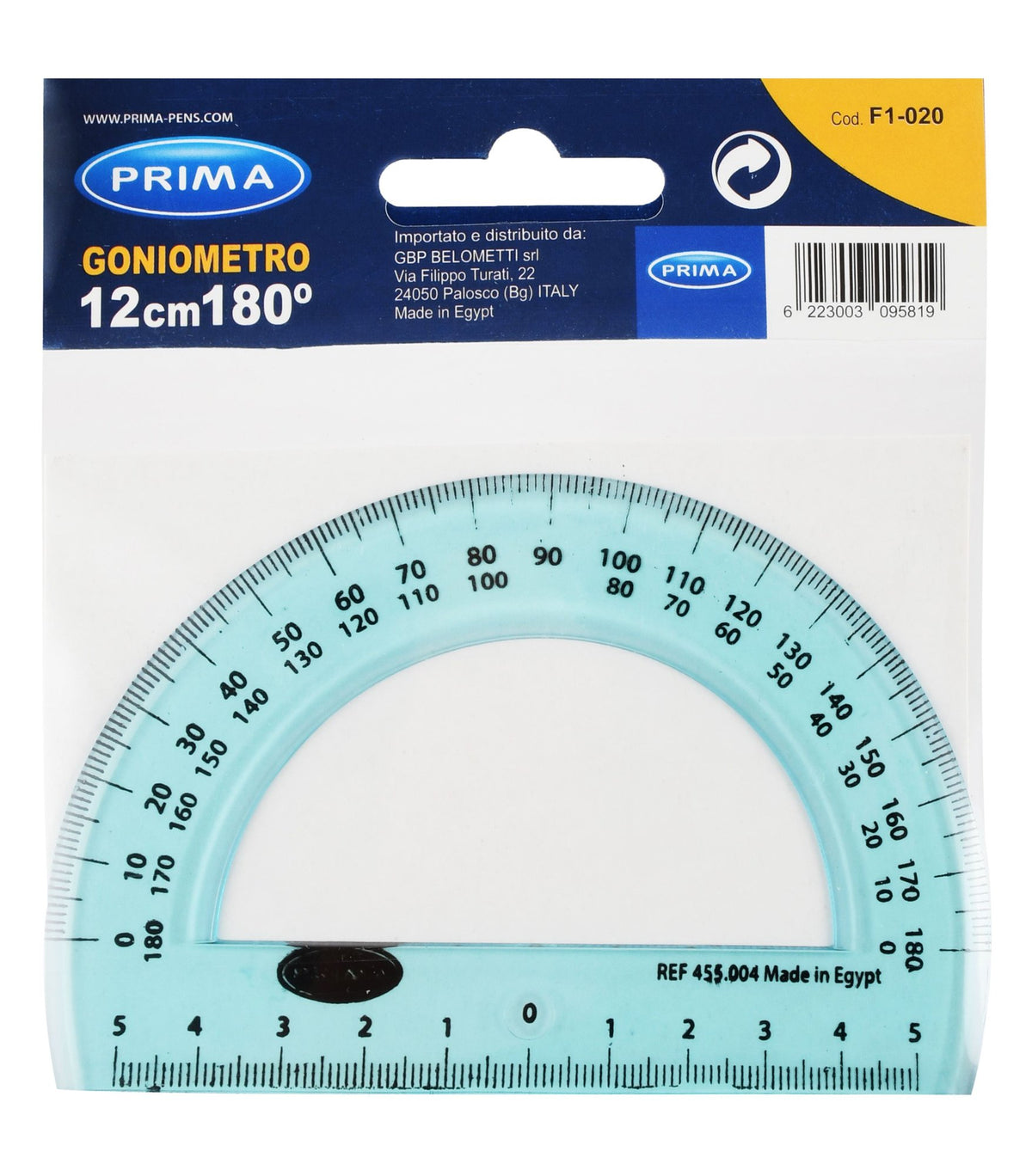 Prima Clear 12cm 180 Degree Protractor
