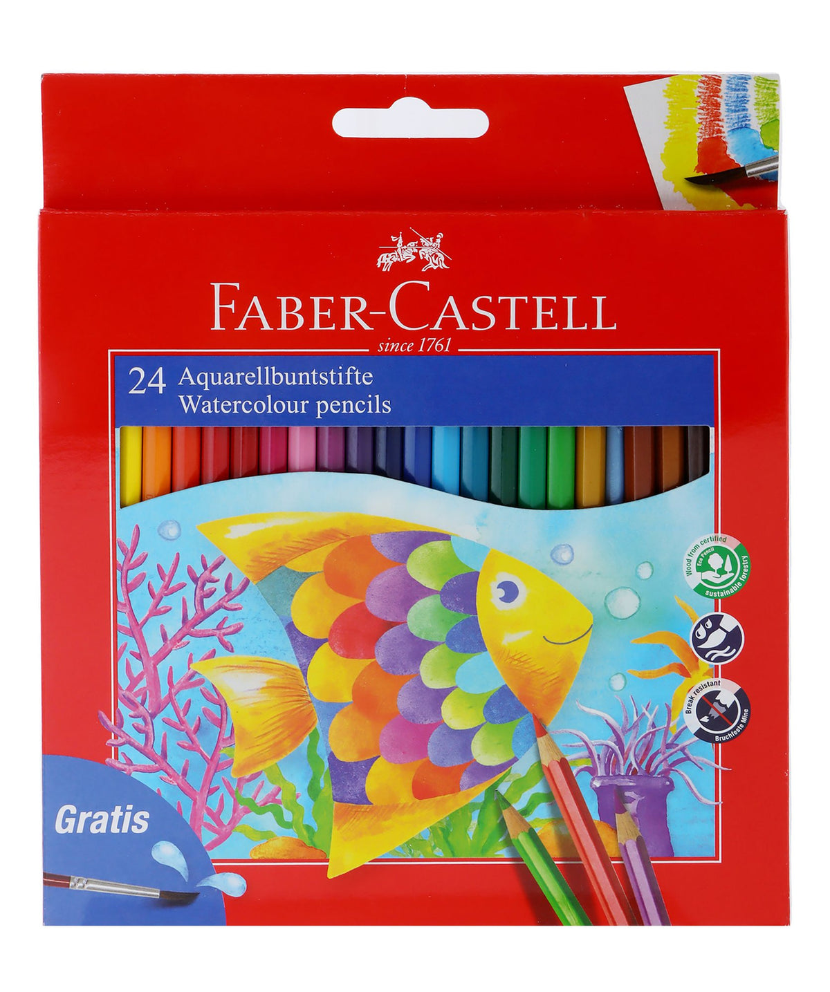 Faber-Castell Aquarell Assorted Watercolor Pencils with Paint Brush