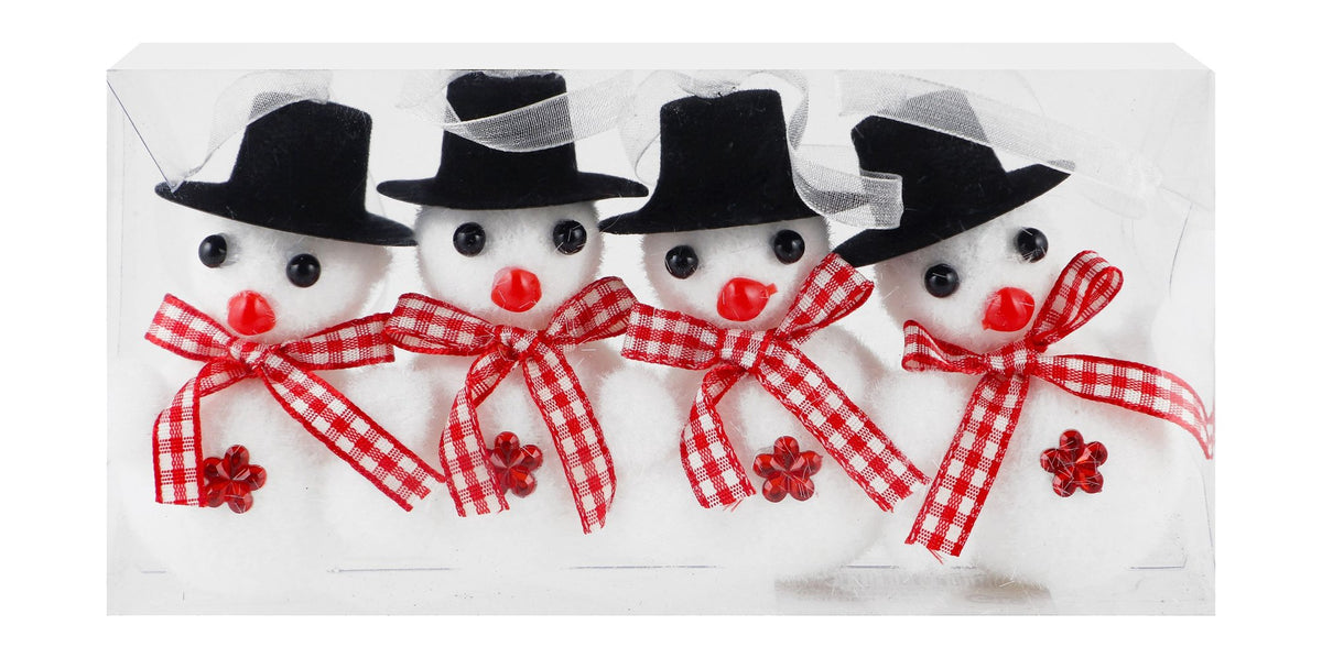 GTG Toys White & Red Snowman Shaped Christmas Hanging Decorations