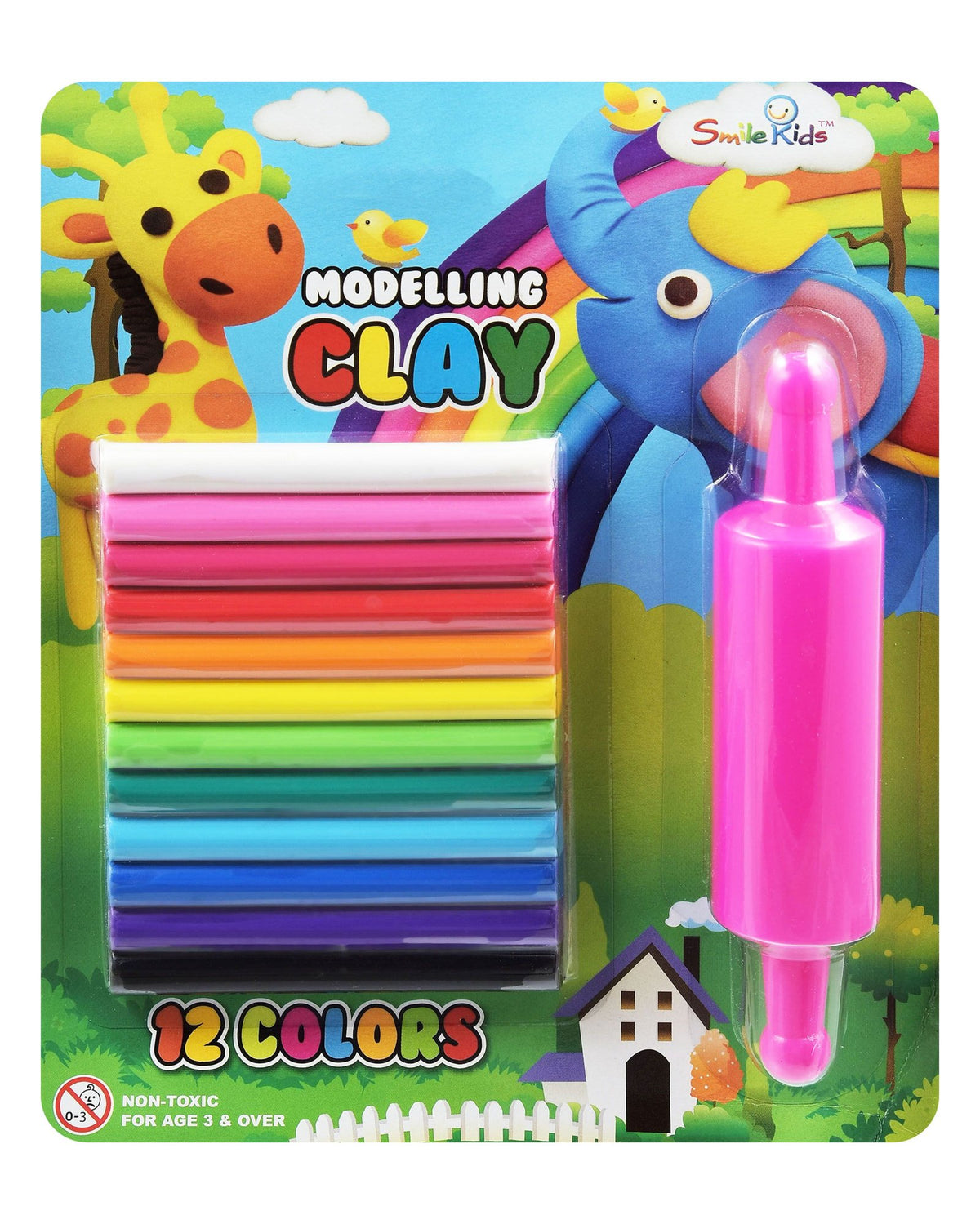 Smile Kids Assorted Modeling Clay Set with Rolling Pin