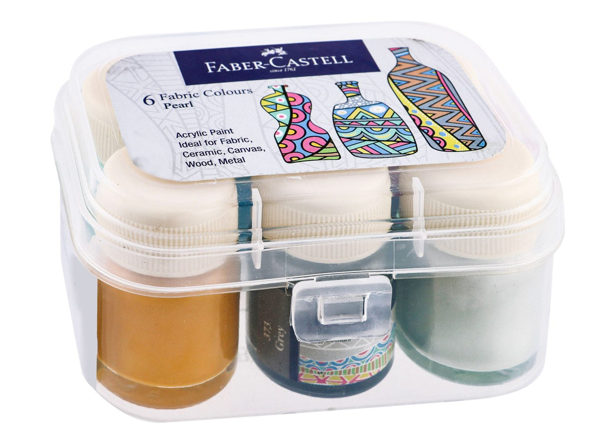 Pearl Fabric Paint Set – 6 Colors in 10 ml Jars