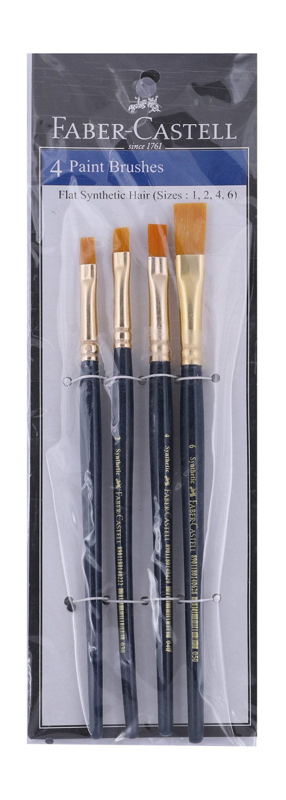 Faber-Castell Flat Brush Set – Sizes 1, 2, 4, 6