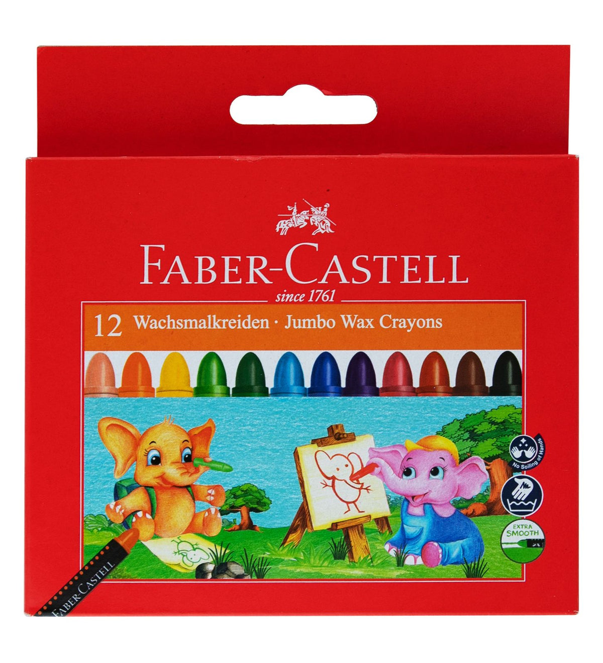 Faber-Castell Wax Crayons – 12 Colors, 120040