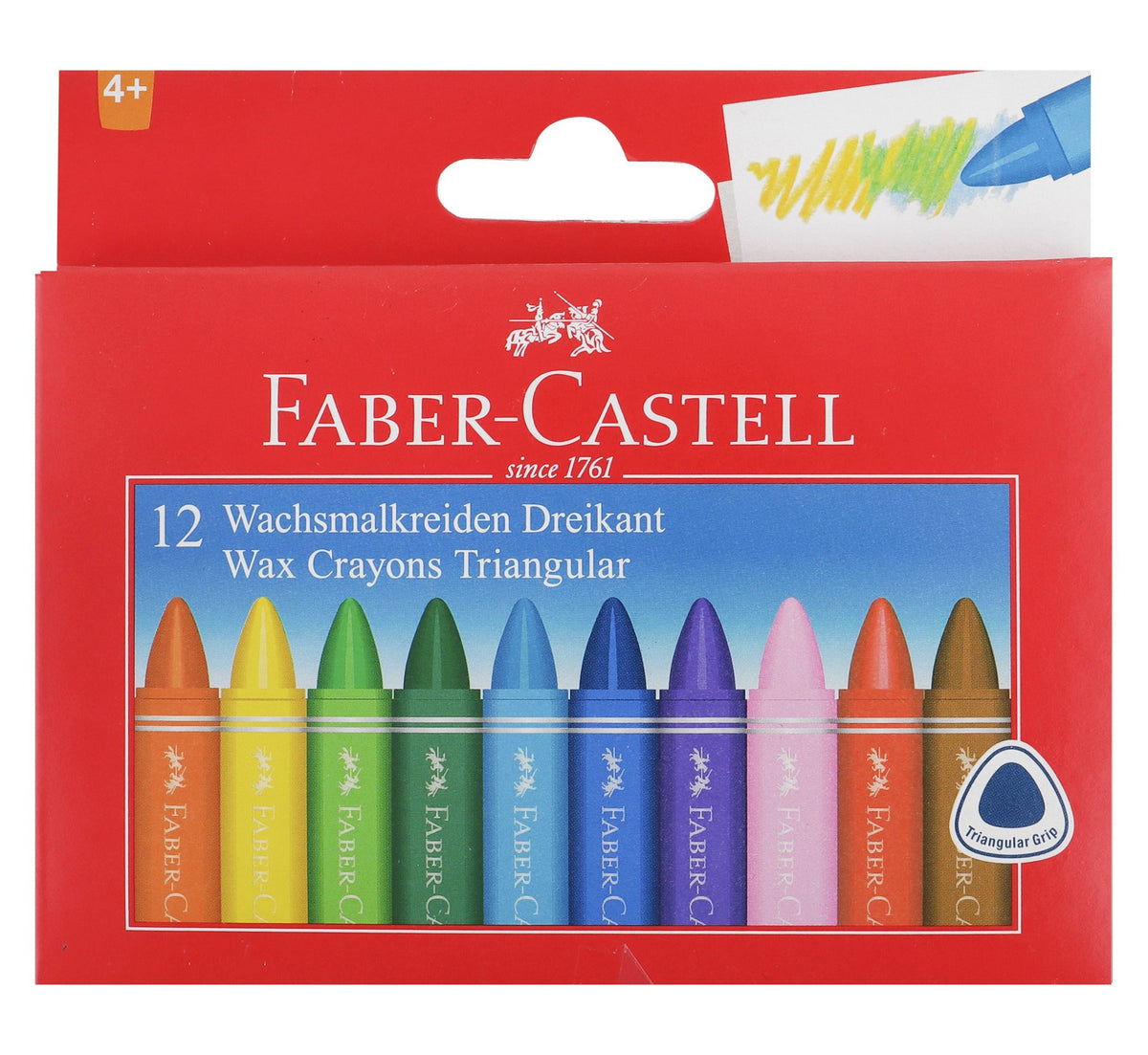 Faber-Castell Assorted Triangular Wax Crayons
